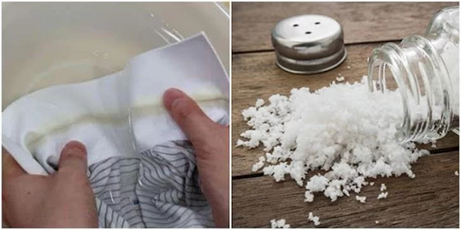 Sử dụng muối để tẩy vết ố trên quần áo