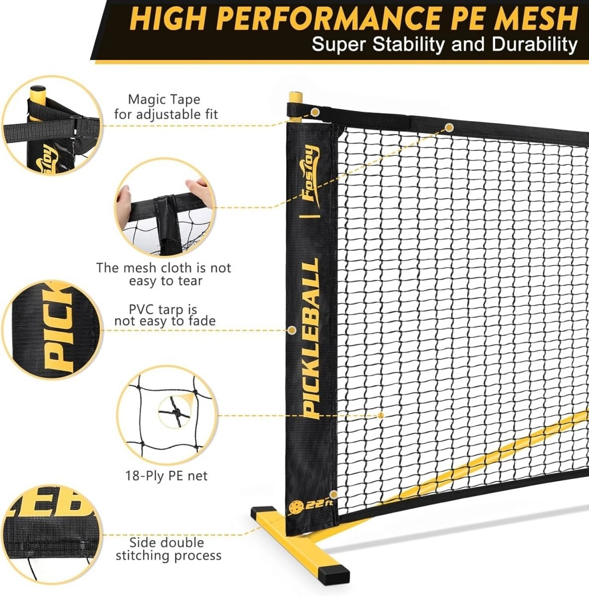 chiều cao lưới pickleball